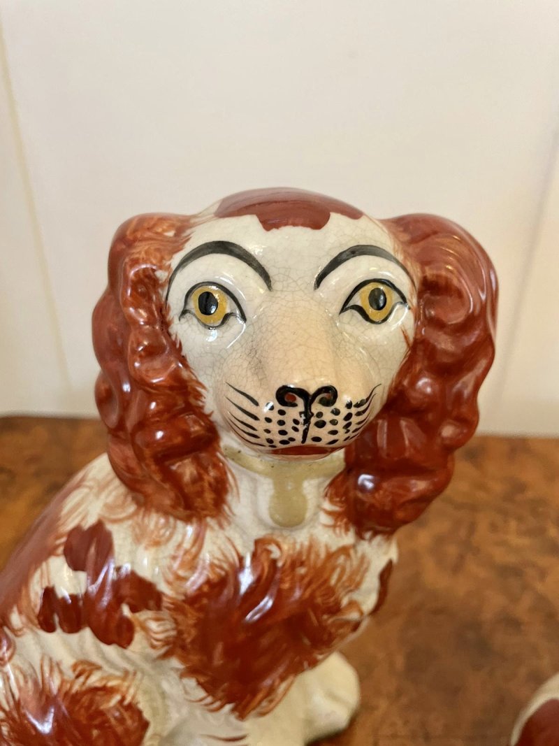 Pair of Antique Victorian Staffordshire Dogs - Image 2